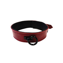 Load image into Gallery viewer, Rouge Plain Leather Collar - Burgundy
